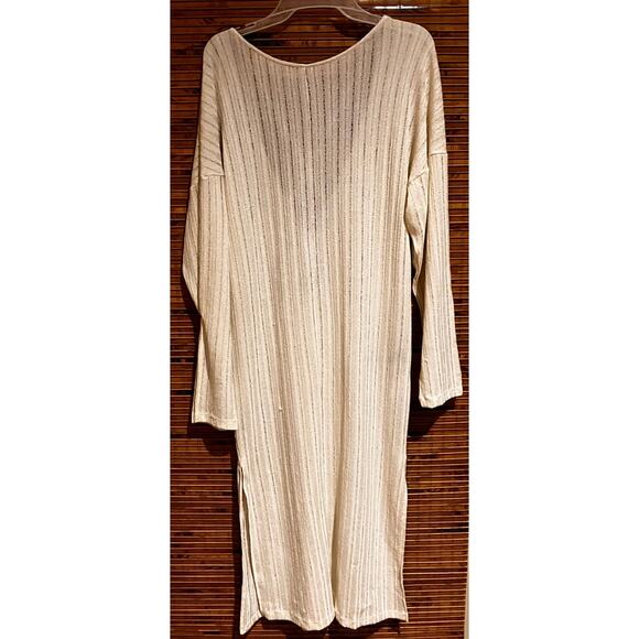 Zara Sz 4/6 Small Collection Sheer Rustic Long Tunic Dress Cream, Beach, Boho - Picture 1 of 12